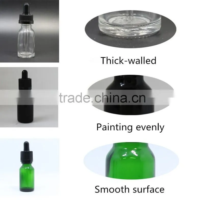 Black glass dropper bottle for essential oil skull glass e liquid bottle for smoking oil