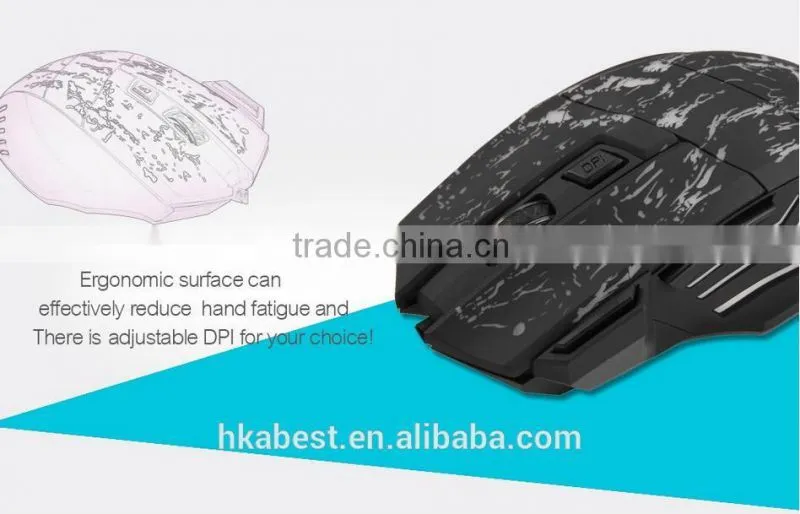 LED Lighting DPI 3D 7 Buttons Computer Notebook Gaming USB Wire Game Mouse