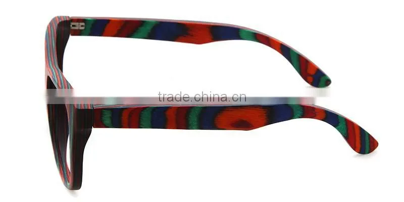Hot wholesale colourful sunglasses skateboard wood sunglasses