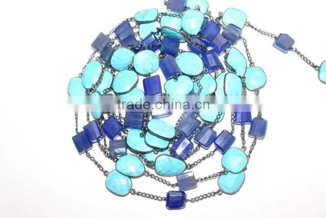 Blue Chalcedony nuggets With Turquoise Fancy