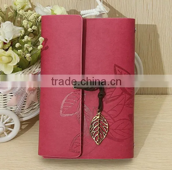 Hot Selling Sketchbook Stationery PU Leather Notebook Leaf Journal Diary
