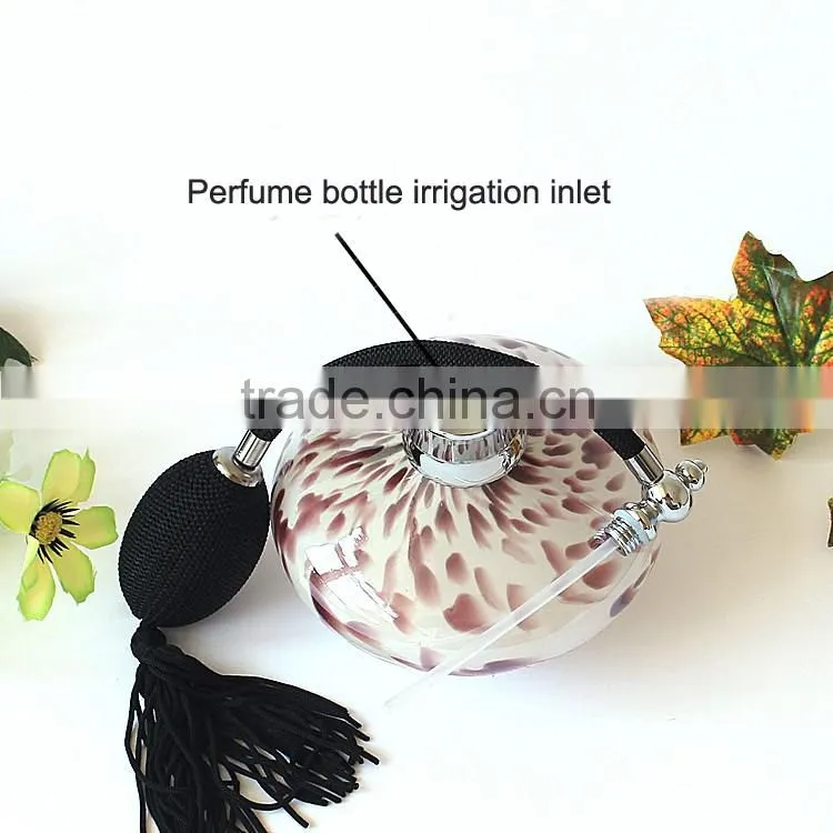 100ml Purple Point Handmade Glass Spray Perfume Bottle Atomizer Air Bag Cover