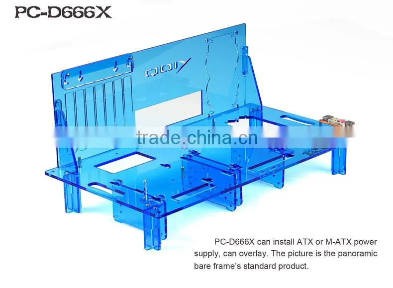 PC-D666X Hot Sale Blue Acrylic Computer Case Fabrication