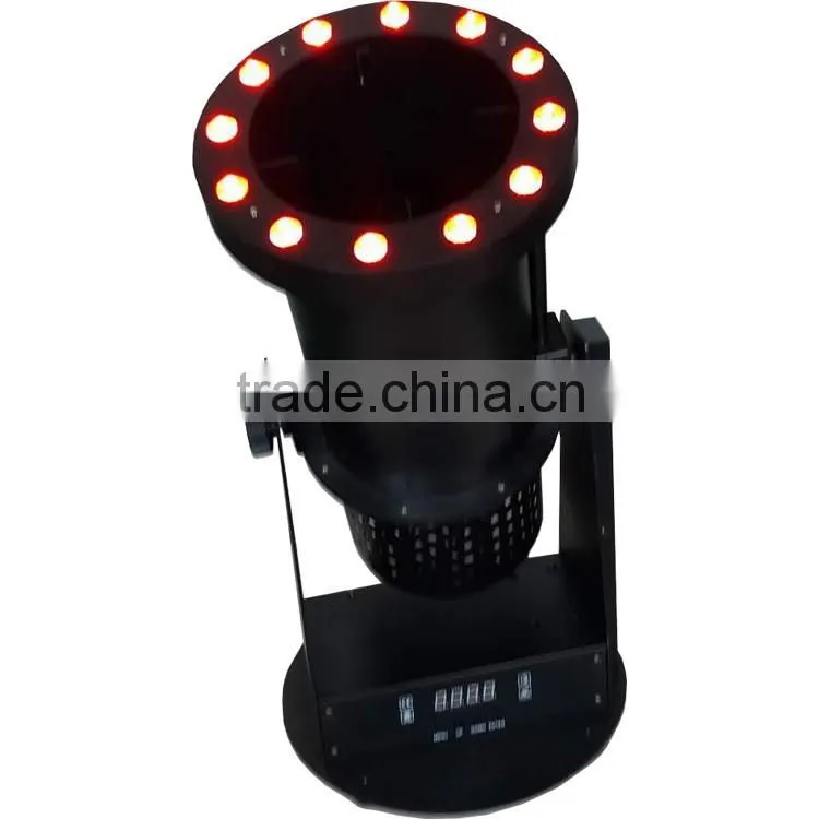 100% Factory Direct Sale DMX512 Stage Cannon with LED and Paper 15pcs 3w RGB 1200w LED Confetti Machine