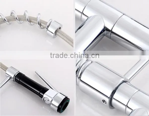 restaurant stainless steel brushed sink faucet, kitchen water heater tap, elegent pull out basin faucet