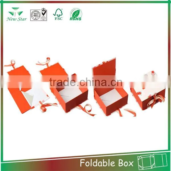 rigid cardboard collapsible custom white gift box manufacturer