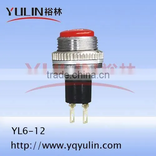 YL6-11 12mm 12v waterproof mini push button switch 1a on off