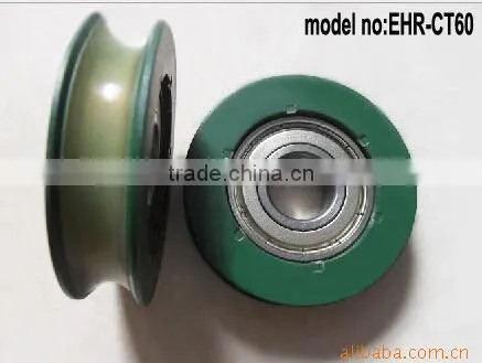 Urethane rubber coat stainless steel door hanger roller for lift