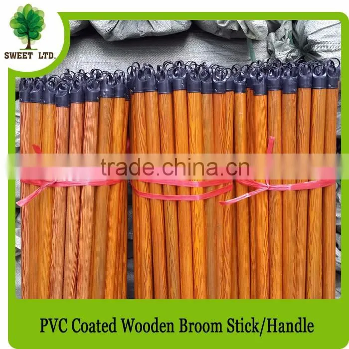 Household cleaning tools plastic cover broom wooden stick brush wooden handle