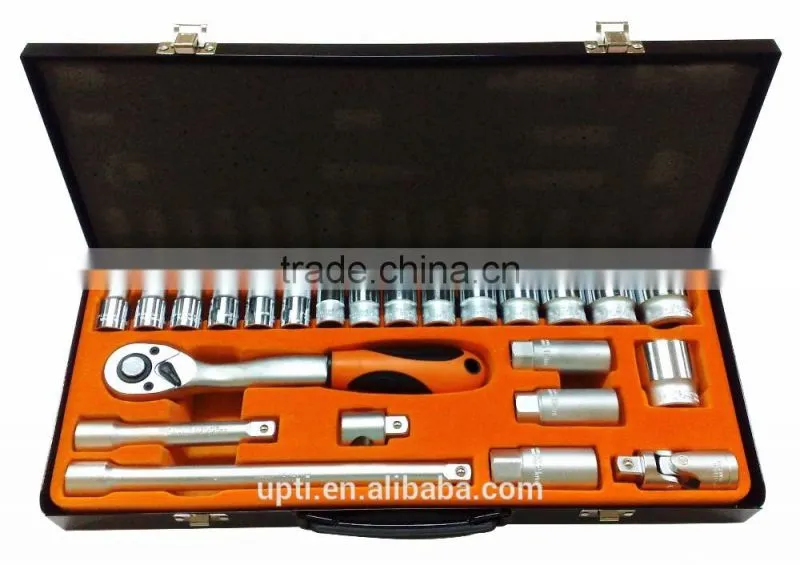 Taiwan Made High Quality 24pcs 1/2" Dr. Ratchet Handle Socket Wrench Set Hand Tool Set