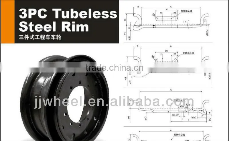 Manufacturer of Solid Wheel Rim 15inch with Lock Ring