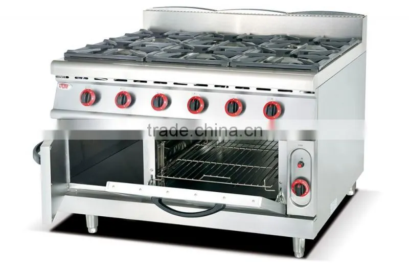 Restaurant Hotel 8 burner gas range with oven,commercial gas range definition(ZQW-889-8)