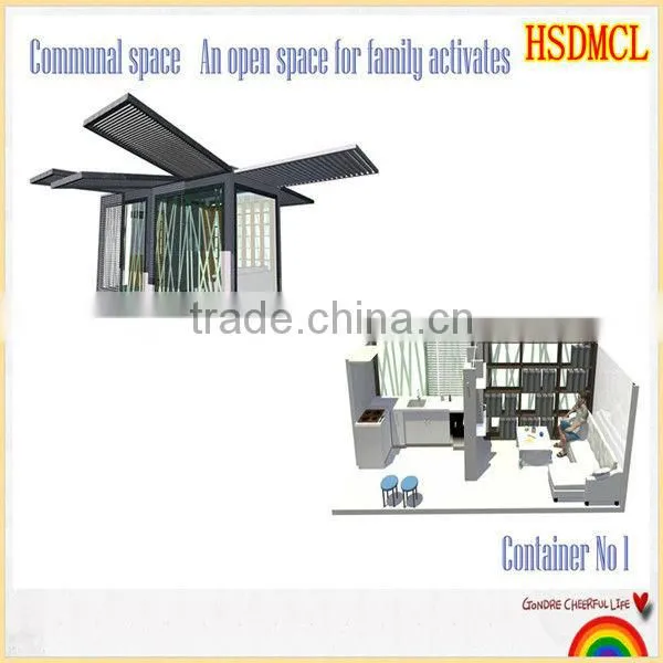China prefabricated steel structure flat pack living container house