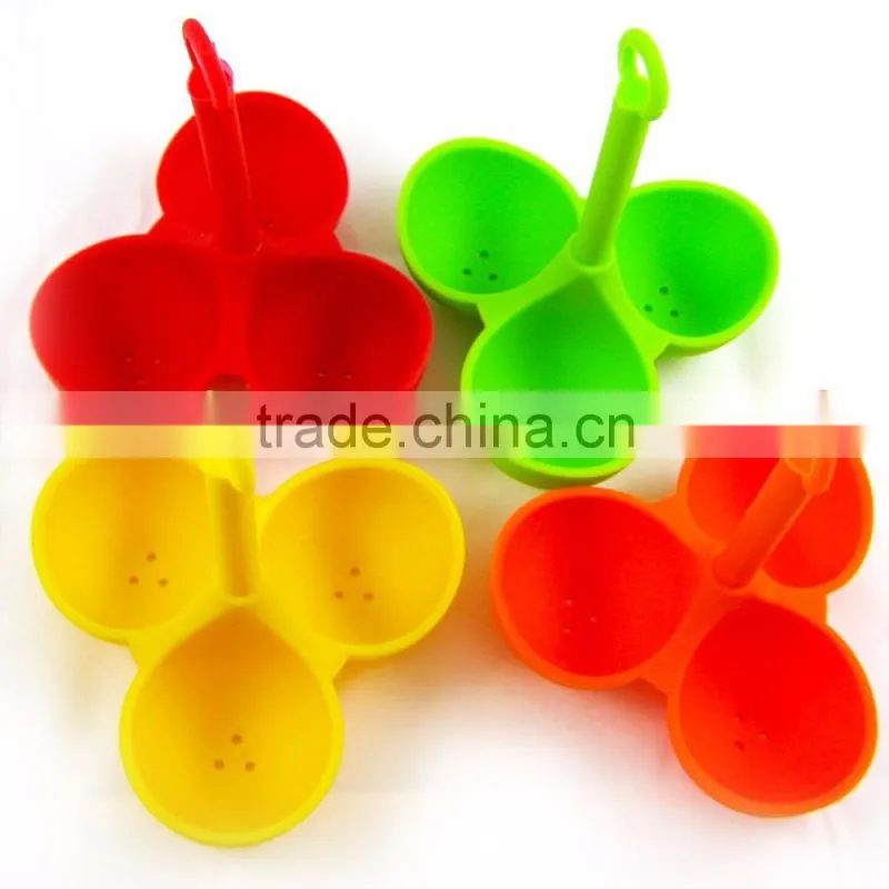 Silicone Egg Holder Boiling 3 Eggs Stand Dipper Boil Cups