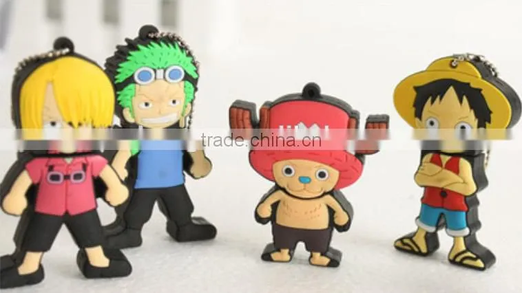One Piece pvc cartoon mini usb flash drive shell