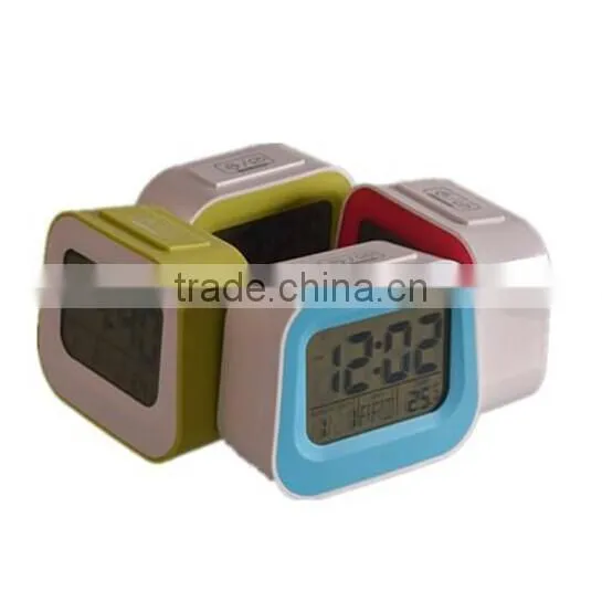 Smart Talking alarm clock, natural music LCD calender alarm clock