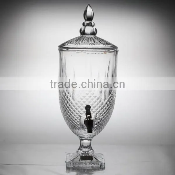 large size machine pressed beverage used glass dispenser with tap