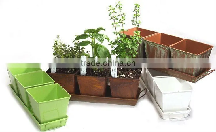 Copper Patina Trio Planter kit, Mini Garden Kit, Indoor grow Kit