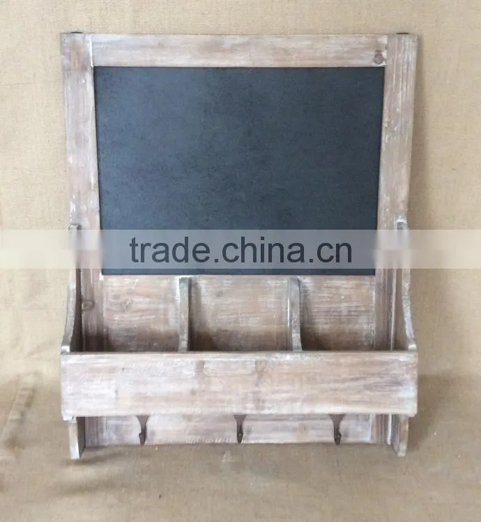 Distressed wood wall hangers with blackboard