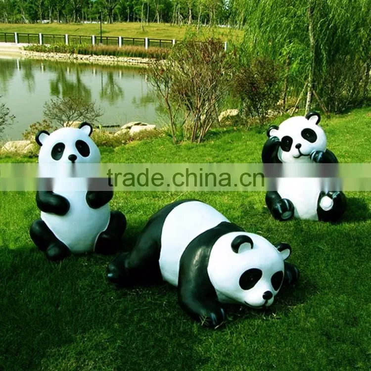 resin outdoor animal statues fiberglass garden panda statue for sale
