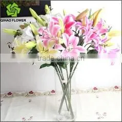 Wholesale artificial plant new dsign 3 heads silk tulip flower