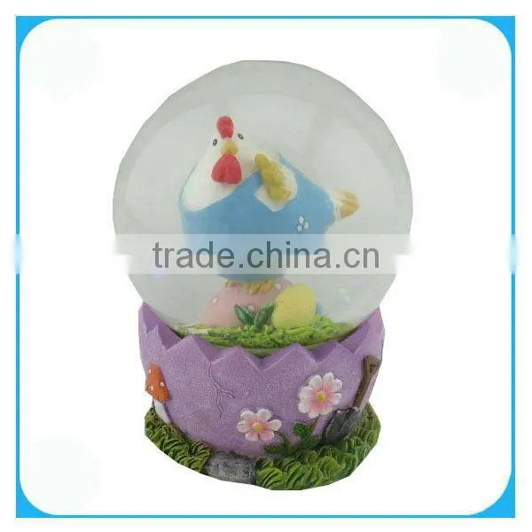 Resin Chicken Musical Snow Globe
