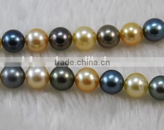 11-12mm AA multicolor round south sea pearl strands