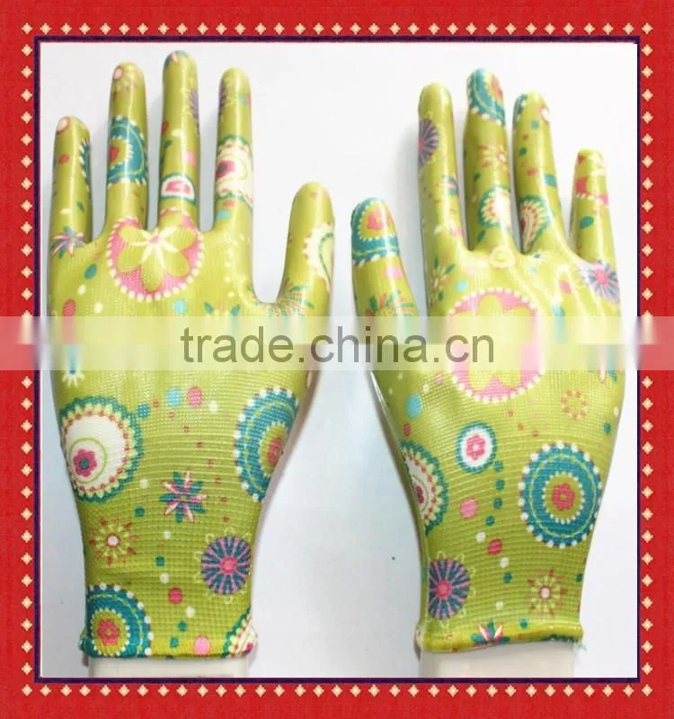 13G U3 Zebra Liner Anti Oil Honeycomb Garden Gloves With Nitrile Coated