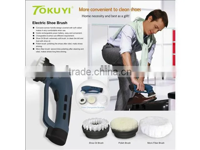 Rechargeable shoe dust polisher, electric shoe polish equipment, cordless shoe polish
