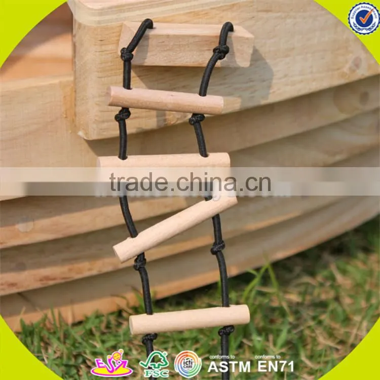 Wholesale DIY 3D baby wooden pirate ship toy handmade kid wooden pirate ship toy cool kids wooden toy pirate ship W03B001