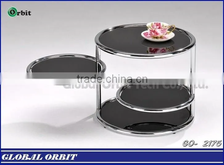Home furniture Steel Center Table Modern Glass Nesting Table