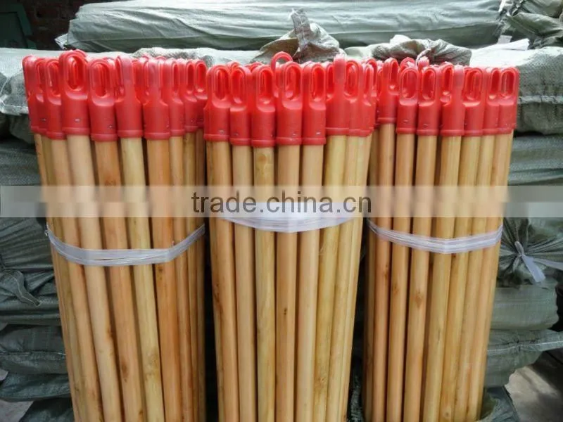 Black cap natural round wooden poles