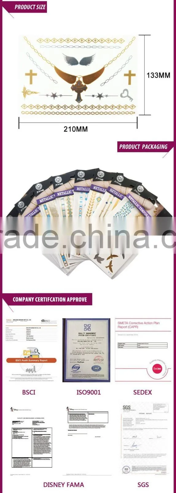 Waterproof Flash Tattoo Non-toxic Temporary Tattoo Sticker