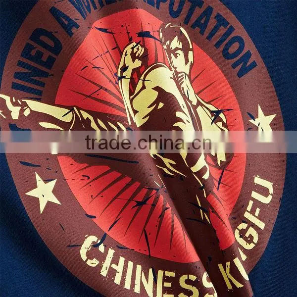 Chinese Kongfu print cotton import t-shirts thailand for men