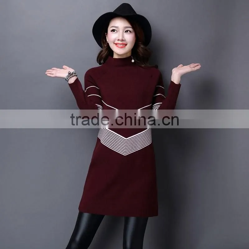 2017 fashion plain hand knitted sweater women cashmere sweater