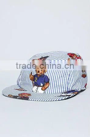 100% cotton fitted cap blank cheap flat brim hat 5 panel