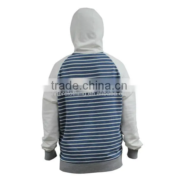 Newest fashion design classic style 100% cotton man custom hoodies, striped hoodies for men