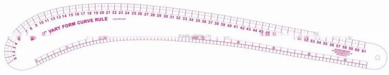 Kearing Vary Form Curve Ruler Armhole Curves Silk Printing Flexible Transparent Plastic Rulers # 6132