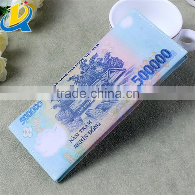 Banknotes shaped rectangle portable wholesale PU novelty wallets