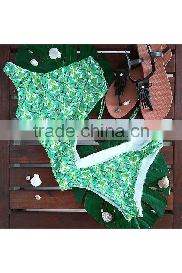 ladies fashion big cut out one-piece swimwear