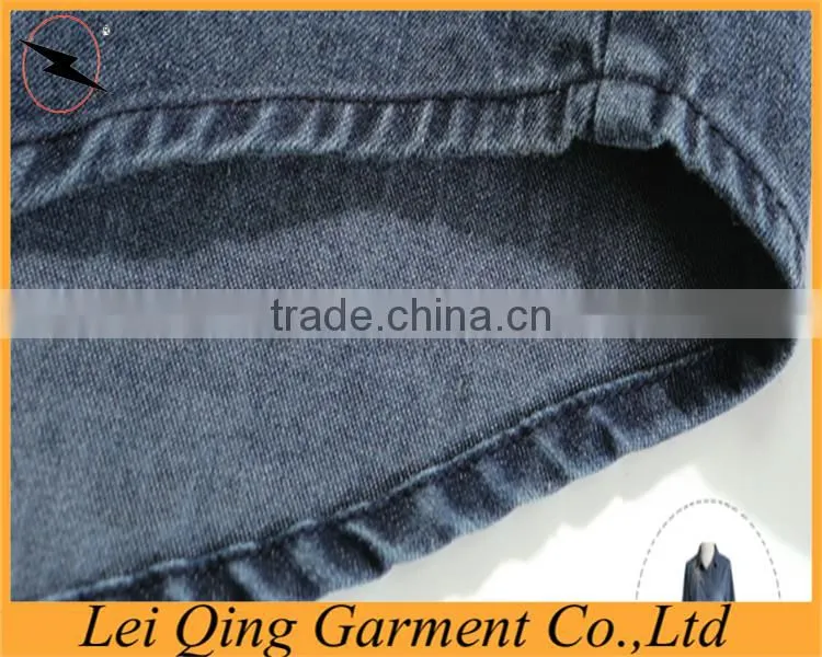 High quality loose fashion solid color women denim shirt
