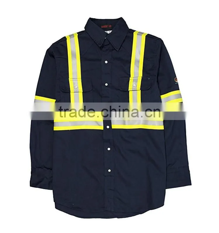 cheap wholesale safety workwear reflective stripe work uniform shirts
