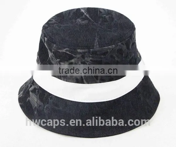 Cool custom funny cheap washed denim bucket hat