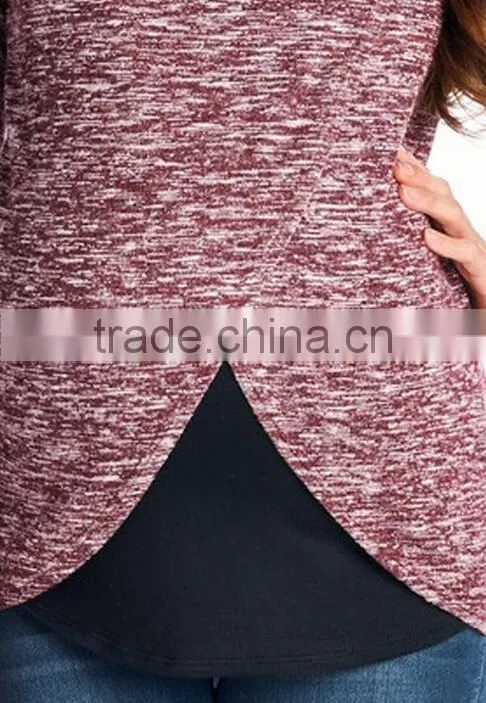 Long sleeve maternity clothes and nursing breastfeeding tops