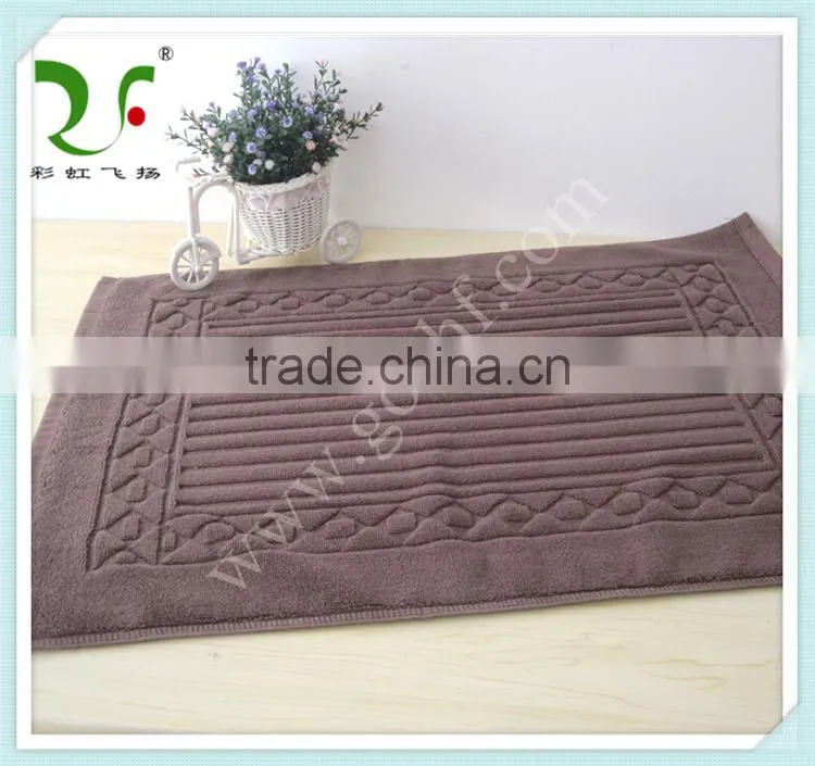100% cotton custom logo bath mat, bathroom floor towel