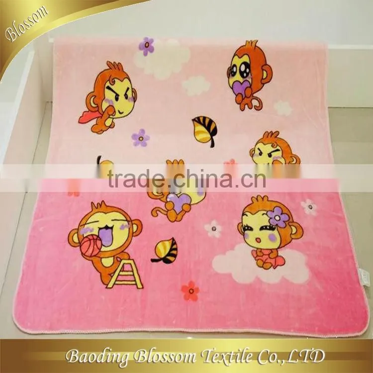 alibaba china supplier 80%polyester 20%polyamide microfiber print baby blanket 80*80cm