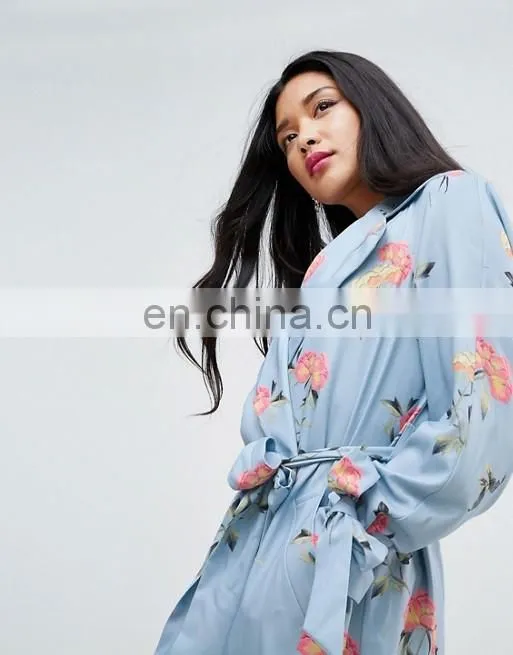 Wholesale New Fashion Autumn Printing Back Side Vent Bulk Ladies long Wind Coat