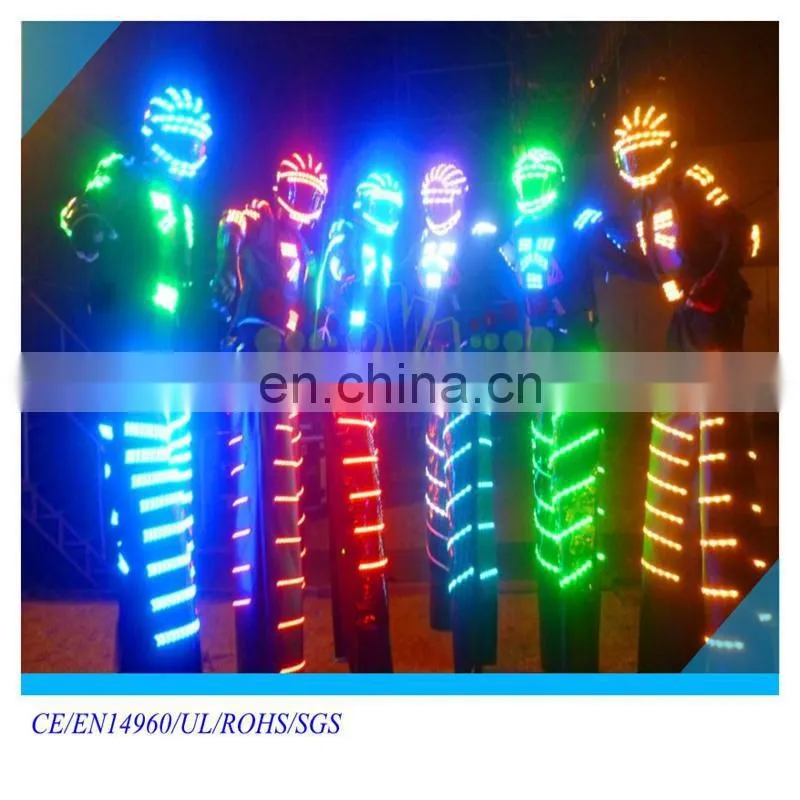 16 colors changing LED Robot costume with LED helment
