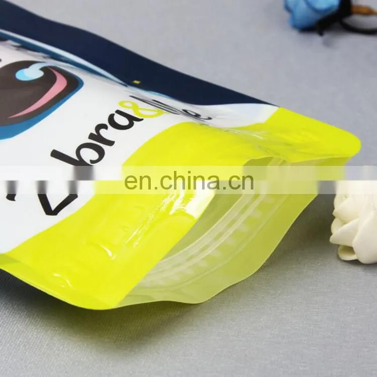 Customized Shape Reusable Stand up Juice/Milk Food Packaging Spout Pouch With Clear Window