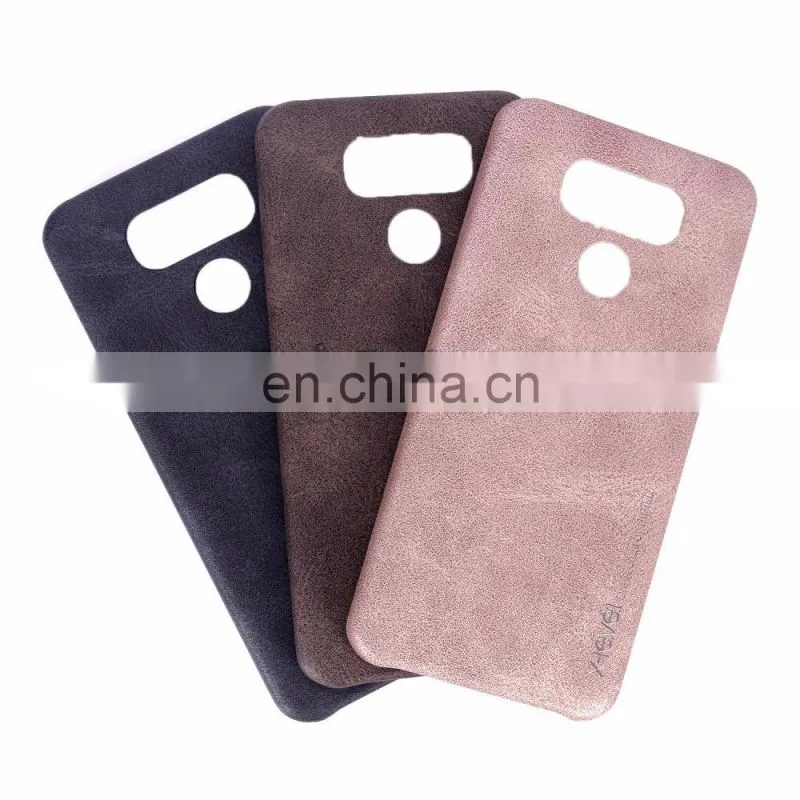 High Quality Leather Coated Hard PC Back Cover Case for LG G6